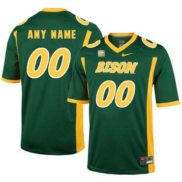 Mens North Dakota State Bison Green Customized College Football Jersey->customized ncaa jersey->Custom Jersey